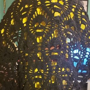Black Crochet Shawl